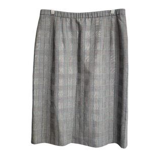Pendleton Skirt Women Size 16 Gray Virgin Wool Pencil Plaid Fully Lined Classic
